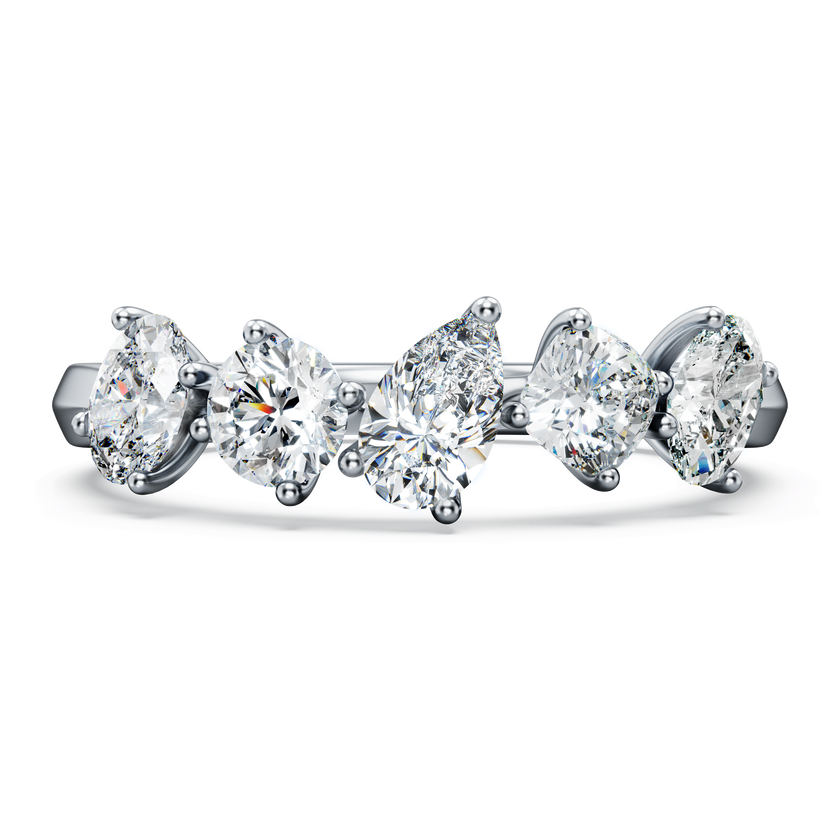 swarovski خاتم galaxy، ألماس مُصنع في المختبر إجمالي 1 قيراط، أشكال متنوعة، ذهب أبيض عيار 18 قيراط