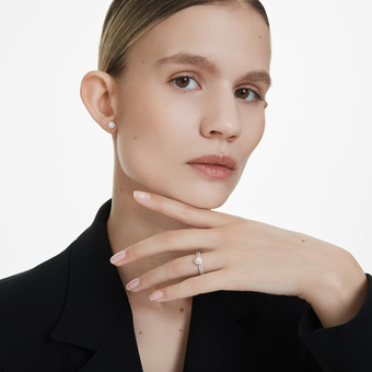 swarovski أقراط دبوسية eternity، أحجار ألماس مُصنعة في المختبر بإجمالي 0 45 قيراط، فضة إسترليني