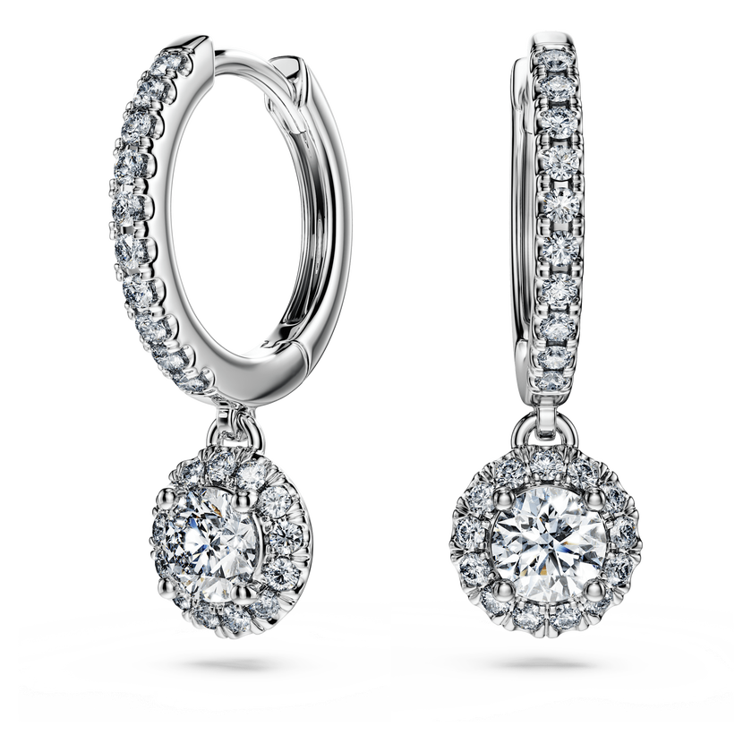 swarovski أقراط متدلية eternity، أحجار ألماس مُصنعة في المختبر بإجمالي 1 1 قيراط، ذهب أبيض عيار 18