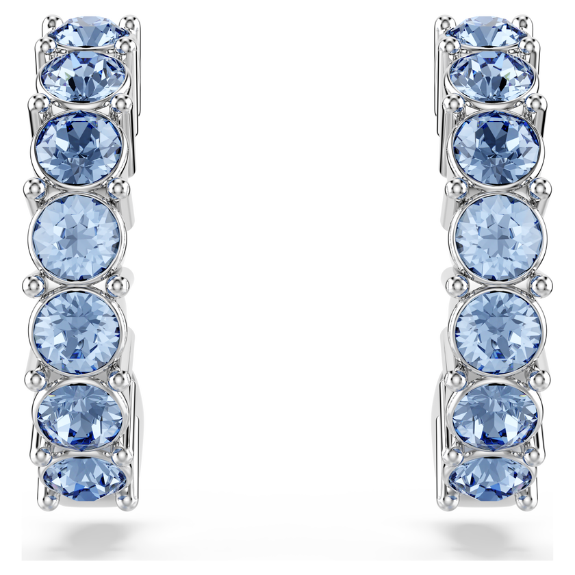 swarovski أقراط حلقية mini hoop، قطع مُستدير، لون أزرق، طلاء روديوم