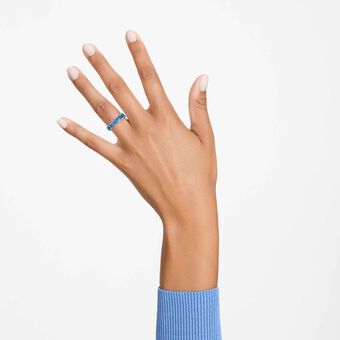 swarovski خاتم matrix، قطع باغيت، لون أزرق، طلاء روديوم