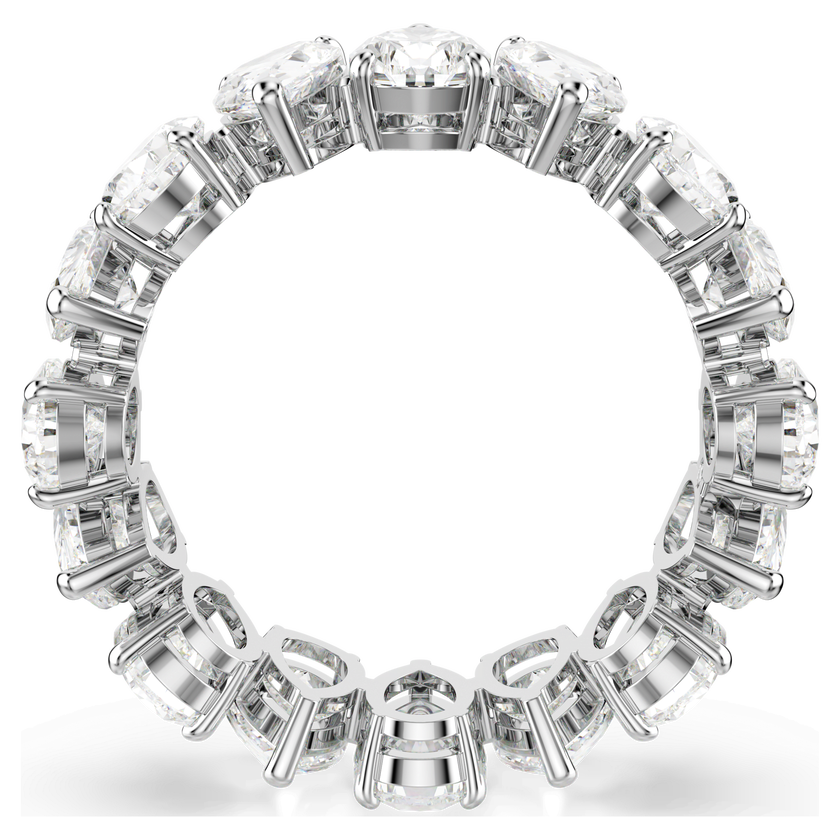 swarovski خاتم matrix vitorre، قطع على شكل كمثرى، لون أبيض، لمسة نهائية باللون الفضي