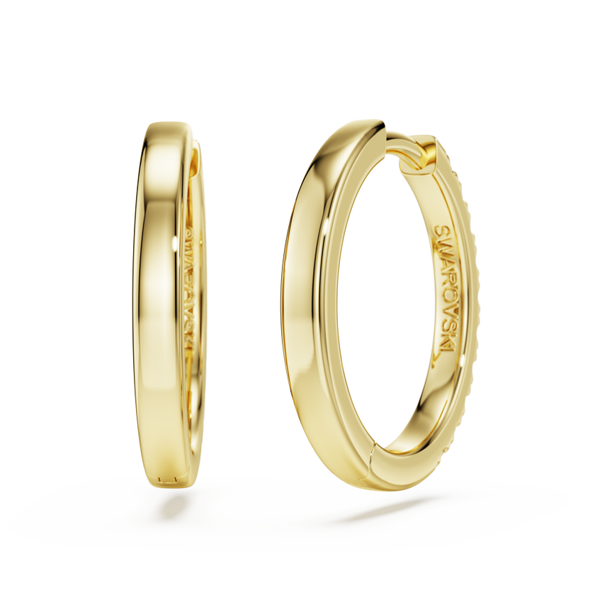 swarovski eternity hoop earrings  lab grown diamonds 0 5 ct tw  round shape  18k yellow gold