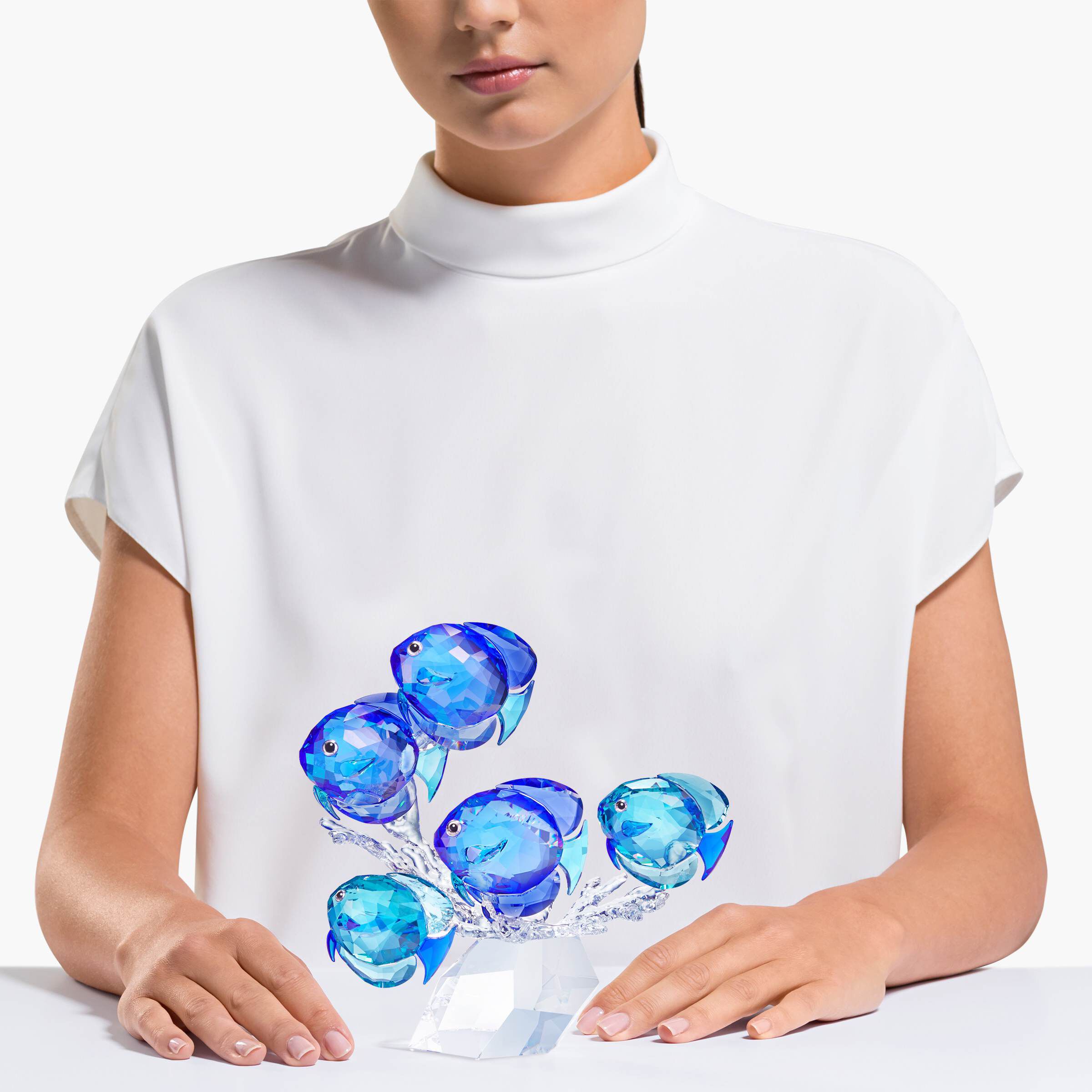 swarovski قطعة زينة على شكل مجموعة أسماك