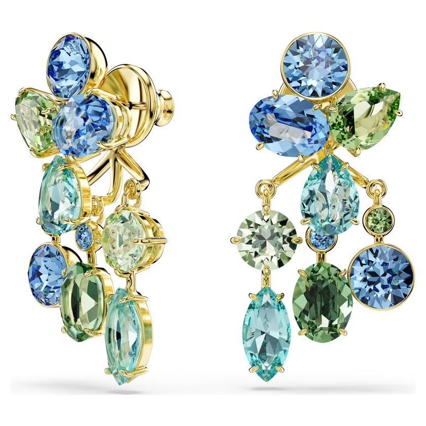 swarovski أقراط gema، قطع متنوع، ألوان متعددة، طلاء باللون الذهبي