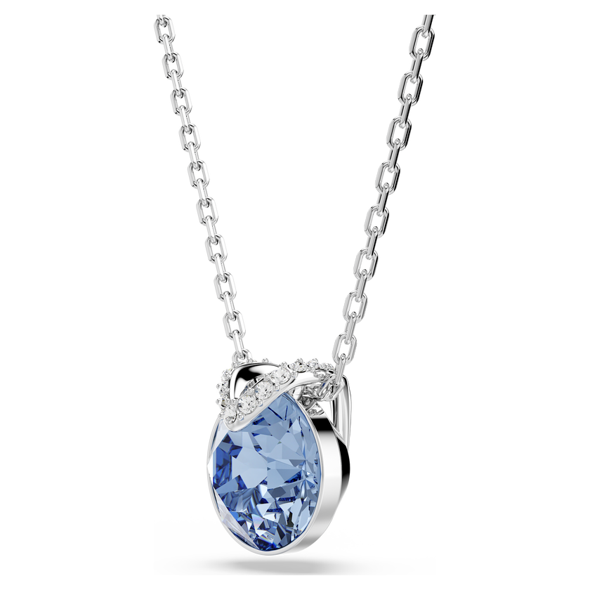 swarovski قلادة bella v، قطع دائري، لون أزرق، طلاء روديوم