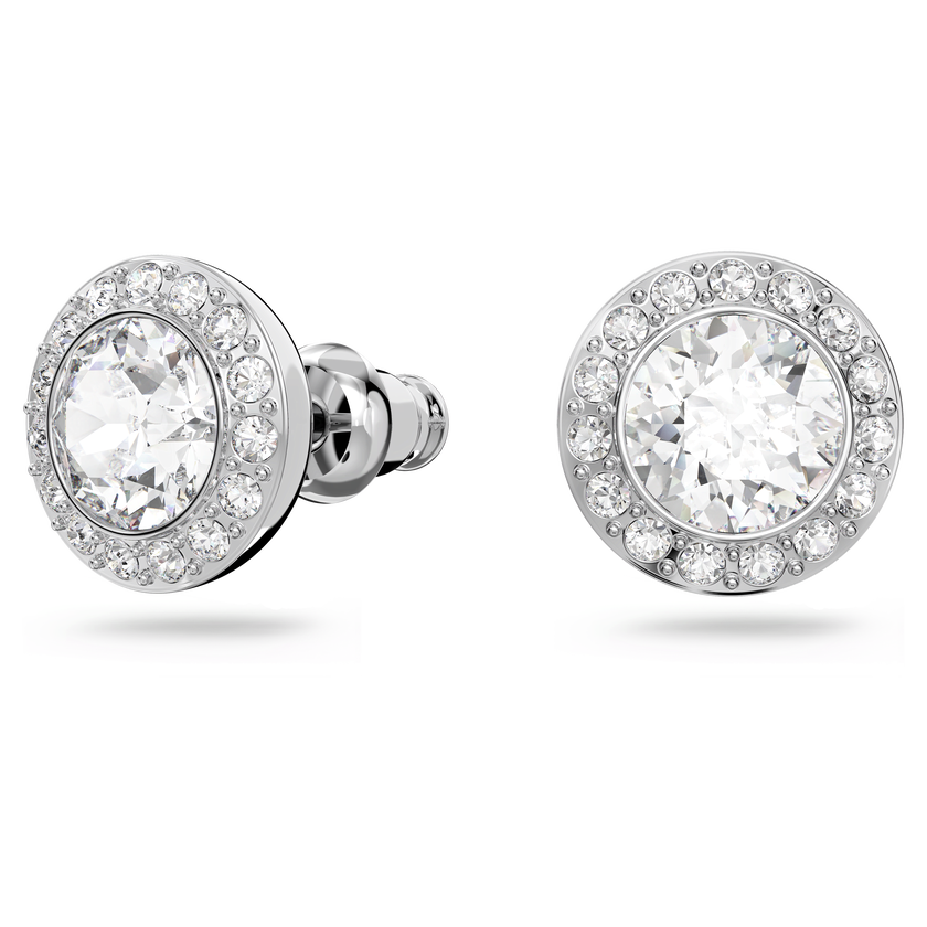 swarovski طقم una angelic، قطع مستدير، لون أبيض، طلاء روديوم