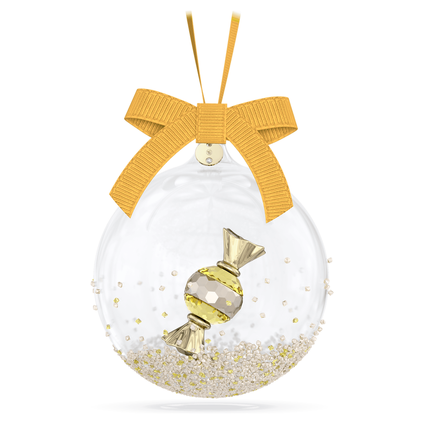 swarovski كرة زينة holiday cheers بها مجسم حلوى، لون أصفر