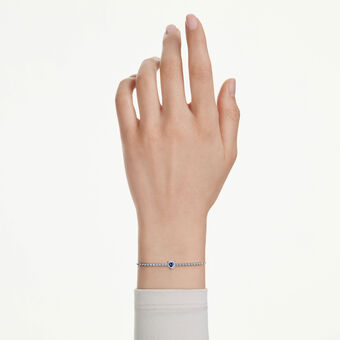 swarovski سوار one، قطع متنوع، شكل قلب، لون أزرق، طلاء روديوم