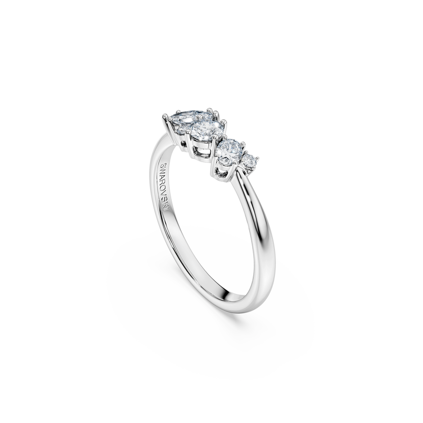 swarovski galaxy ring  lab grown diamonds 0 4 ct tw  mixed shapes  sterling silver