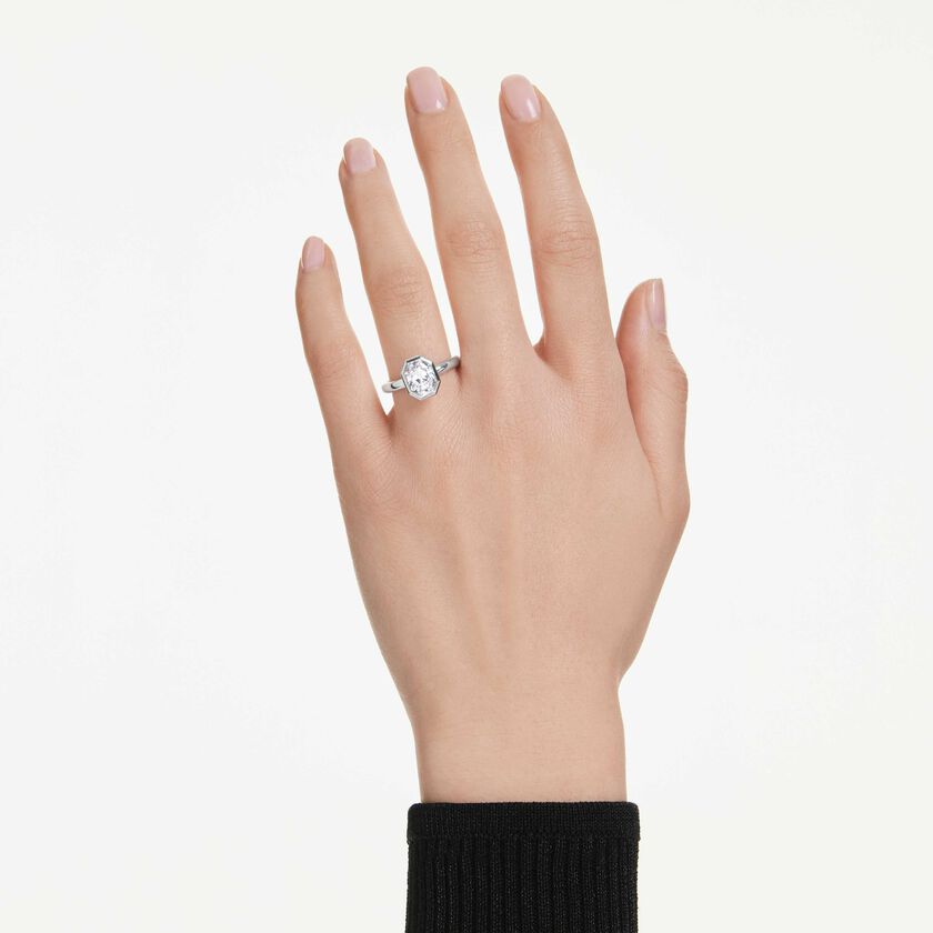 swarovski octagon bezel ring  lab grown diamonds 2 0 ct tw  octagon shape  18k white gold