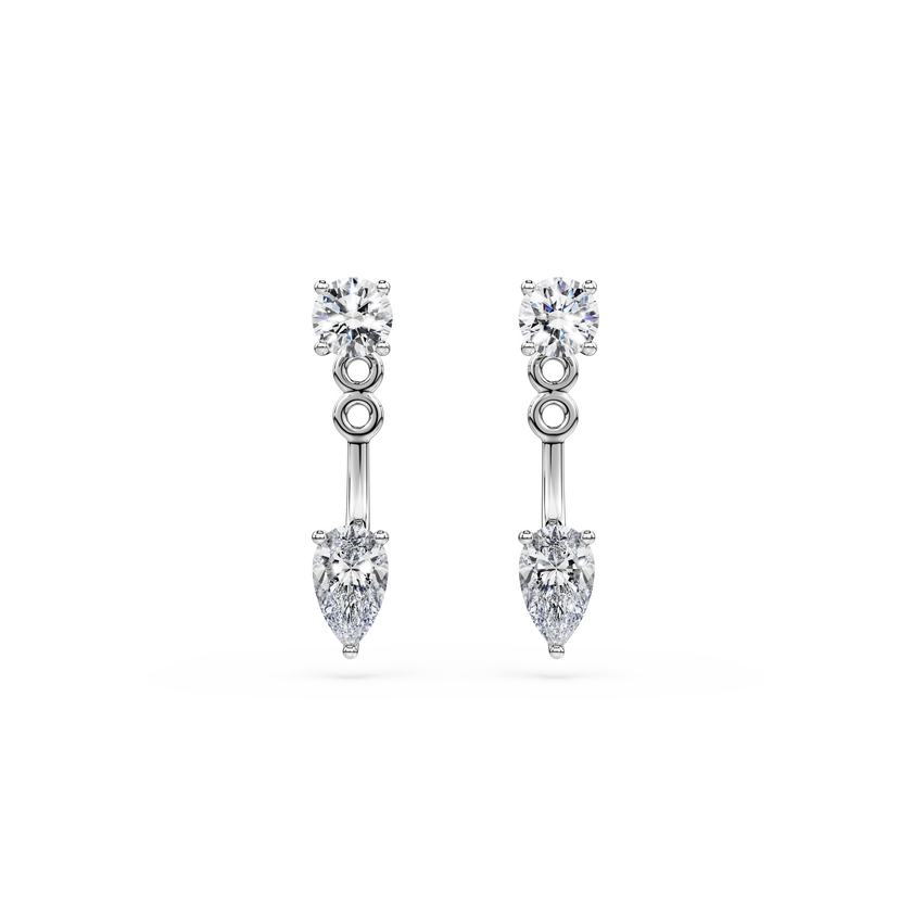 swarovski galaxy earring jackets  lab grown diamonds 0 8 ct tw  round shape  sterling silver