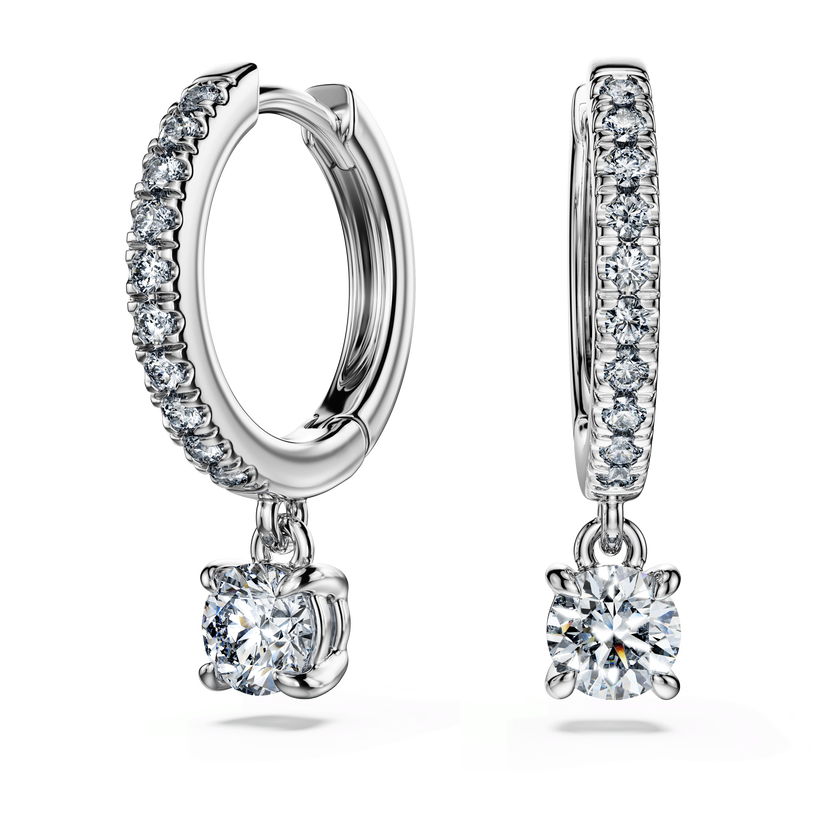 swarovski أقراط متدلية eternity، أحجار ألماس مُصنعة في المختبر بإجمالي 0 7 قيراط، ذهب أبيض عيار 18