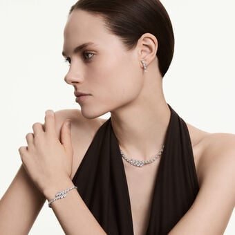 swarovski طقم mesmera، طقم  3 ، قطع ماركيز، لون أبيض، طلاء روديوم
