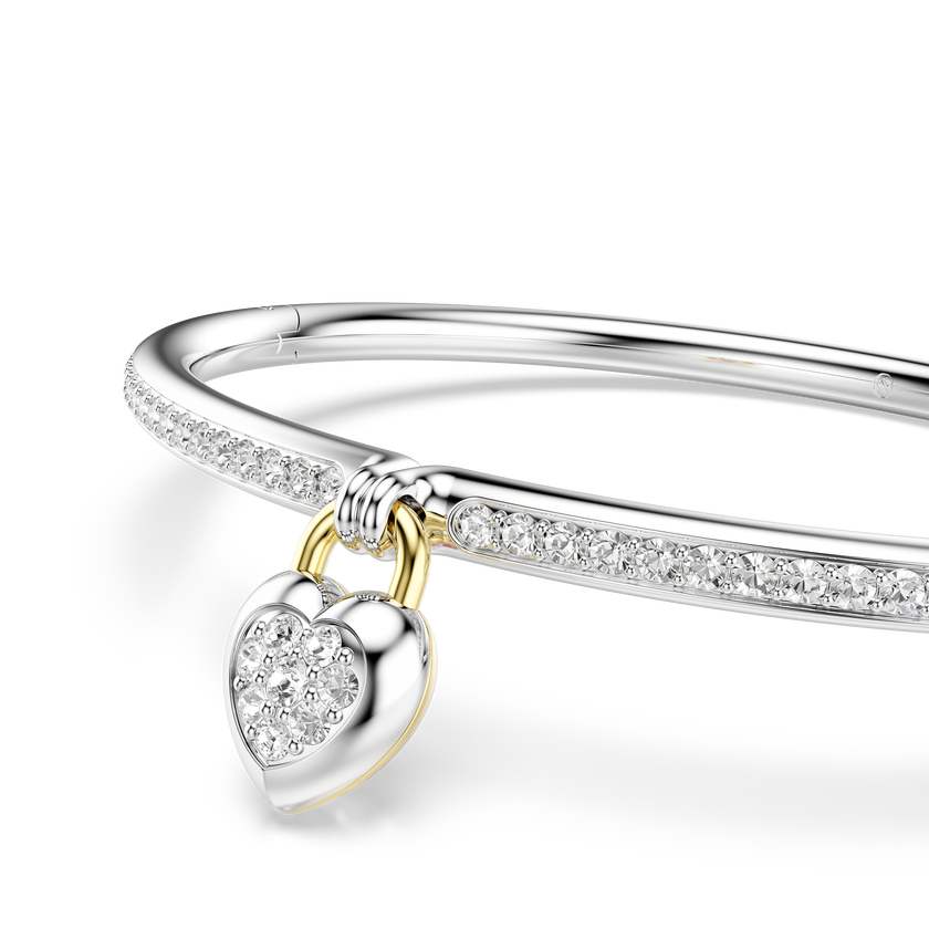 swarovski سوار idyllia، قطع متنوع، شكل قلب، لون وردي، لمسة نهائية من معادن مختلطة