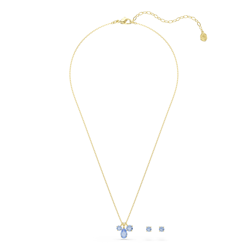 swarovski طقم mesmera، قطعتين، قطع متنوع، لون أزرق، لمسة نهائية من الذهب عيار 18 قيراط