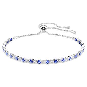 swarovski سوار matrix tennis، قطع مستدير متنوع، لون أزرق، طلاء روديوم