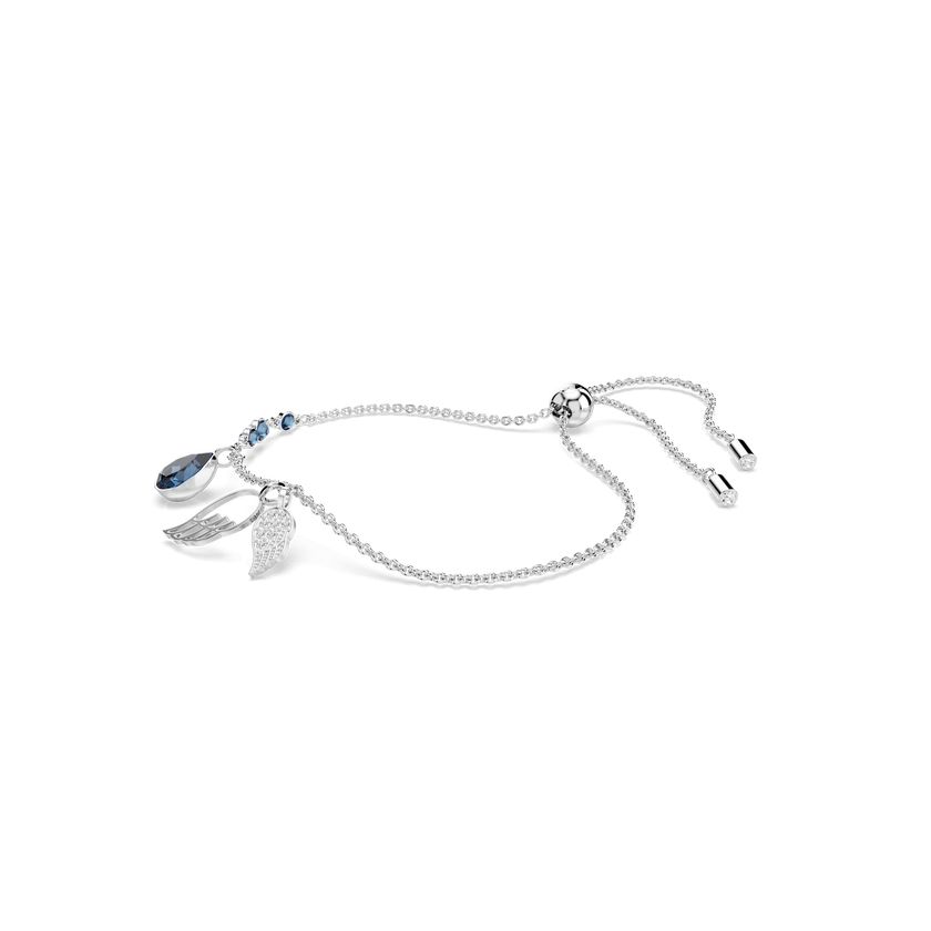 swarovski symbolica bracelet  wing  blue  rhodium plated