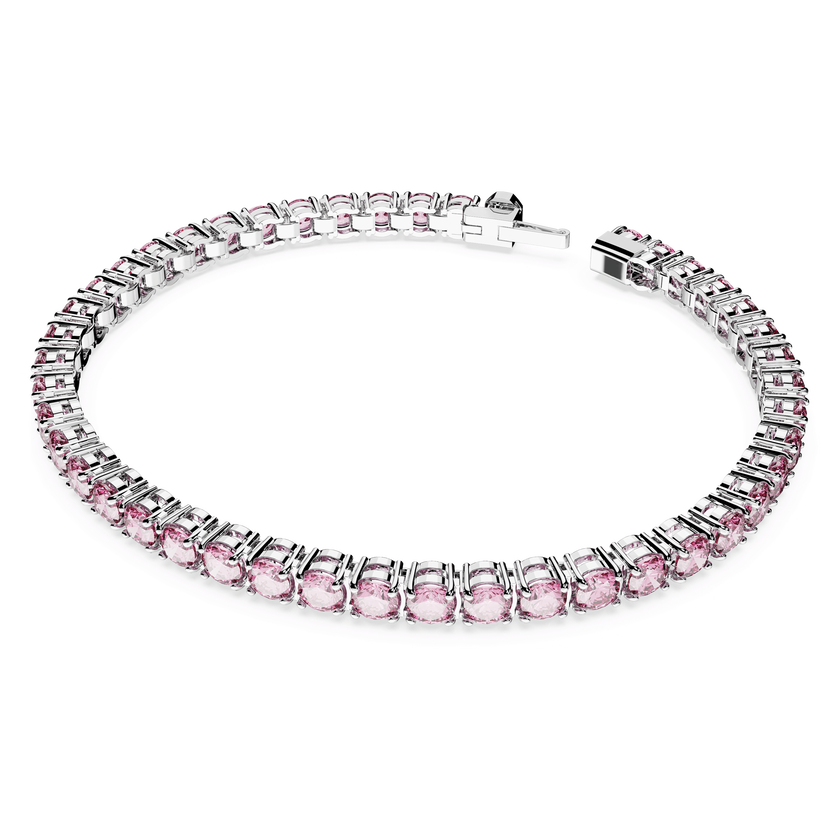 swarovski سوار matrix tennis، قطع مستدير، لون وردي، طلاء روديوم