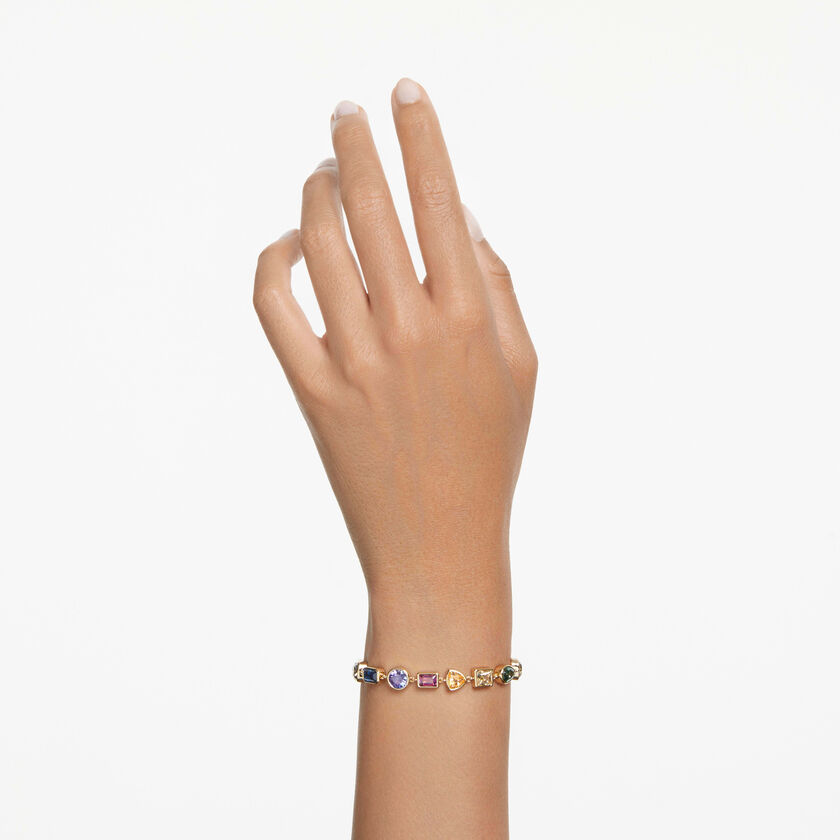 swarovski سوار تنس imber، قطع متنوع، ألوان متعددة، طلاء بلون ذهبي
