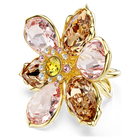swarovski idyllia motif ring mixed cuts flower multicolored gold tone plated
