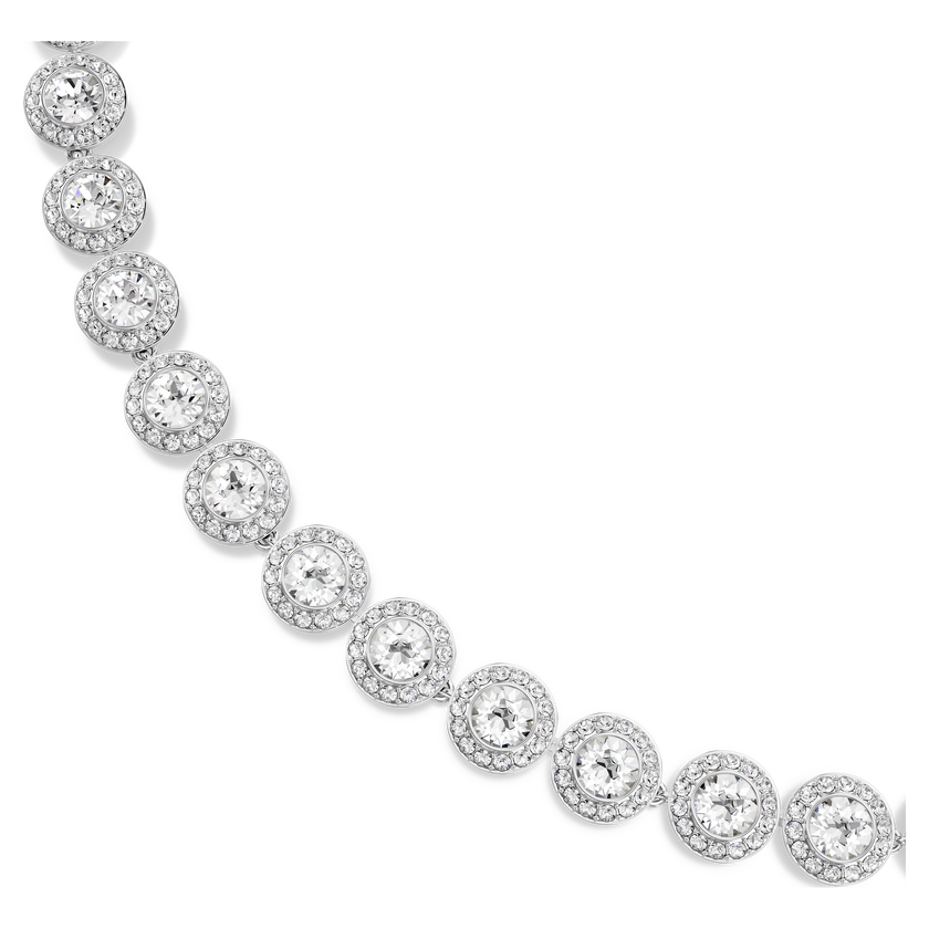 swarovski عقد una angelic، قطع مُستدير، حجم متوسط، لون أبيض، طلاء روديوم