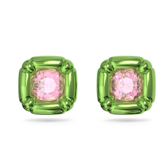 swarovski أقراط dulcis دبوسية، لون أخضر