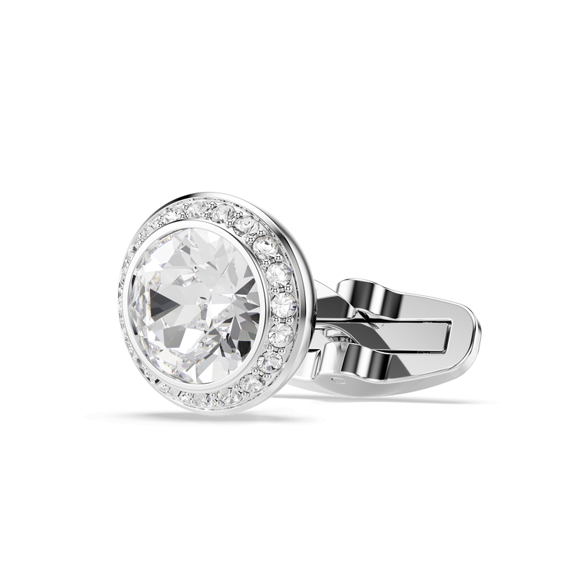 swarovski أزرار أكمام una angelic، قطع مُستدير، لون أبيض، طلاء روديوم