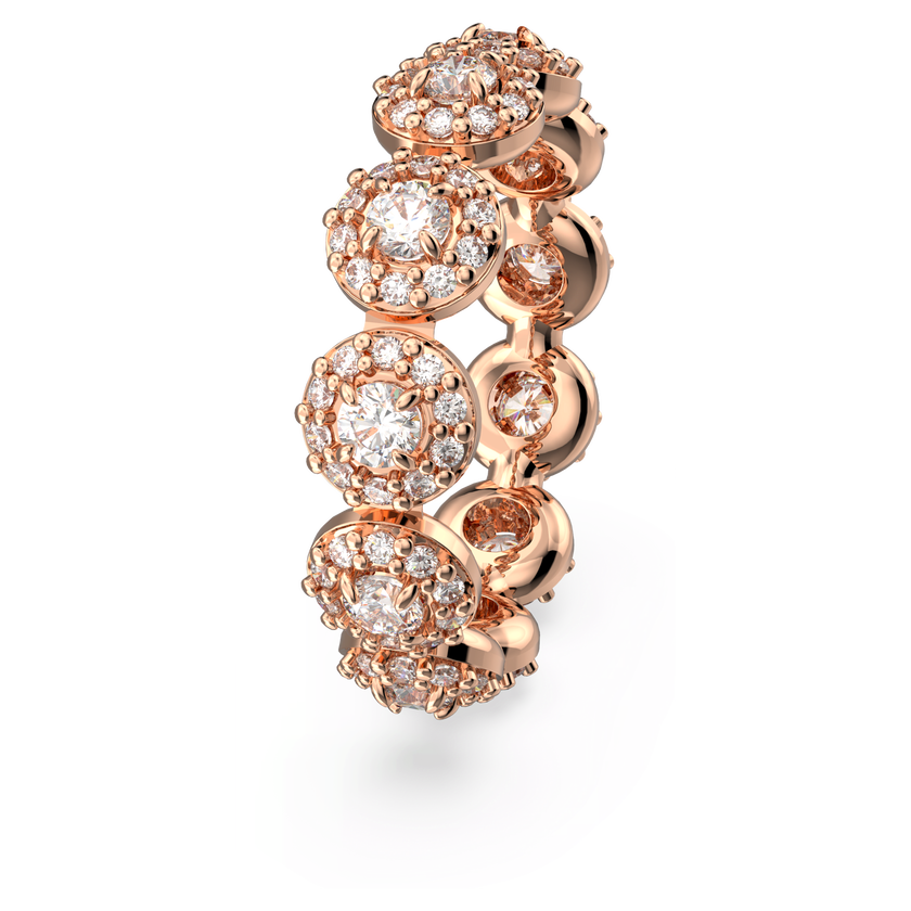 swarovski خاتم una، كريستالات متراصة، لون أبيض، طلاء ذهبي وردي