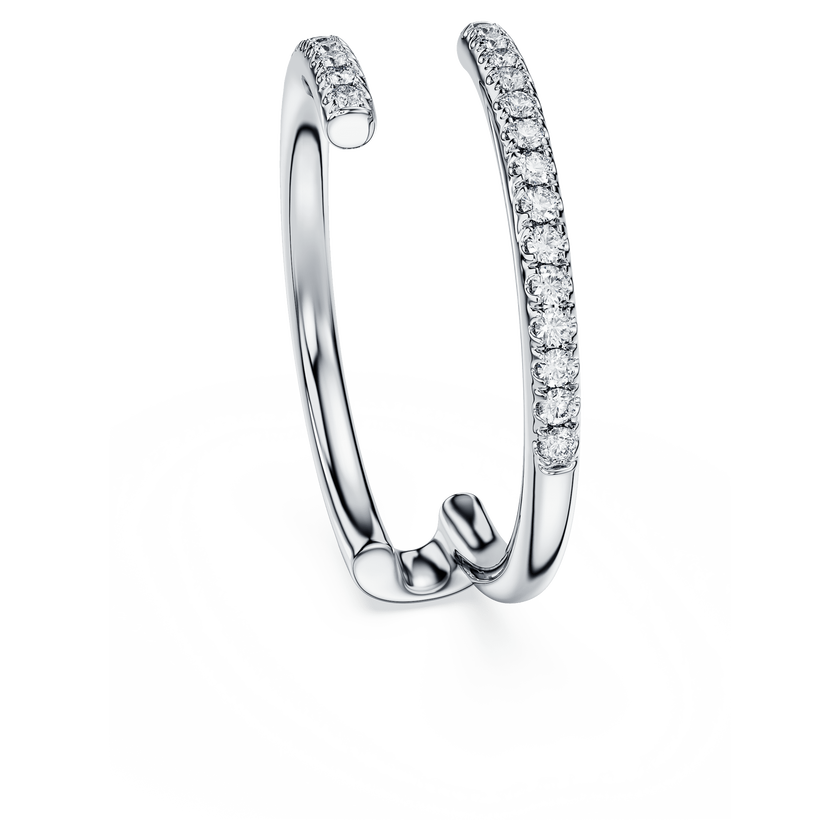 swarovski دبلة مفتوحة eternity، أحجار ألماس مُصنعة في المختبر بإجمالي 0 2 قيراط، ذهب أبيض عيار 18