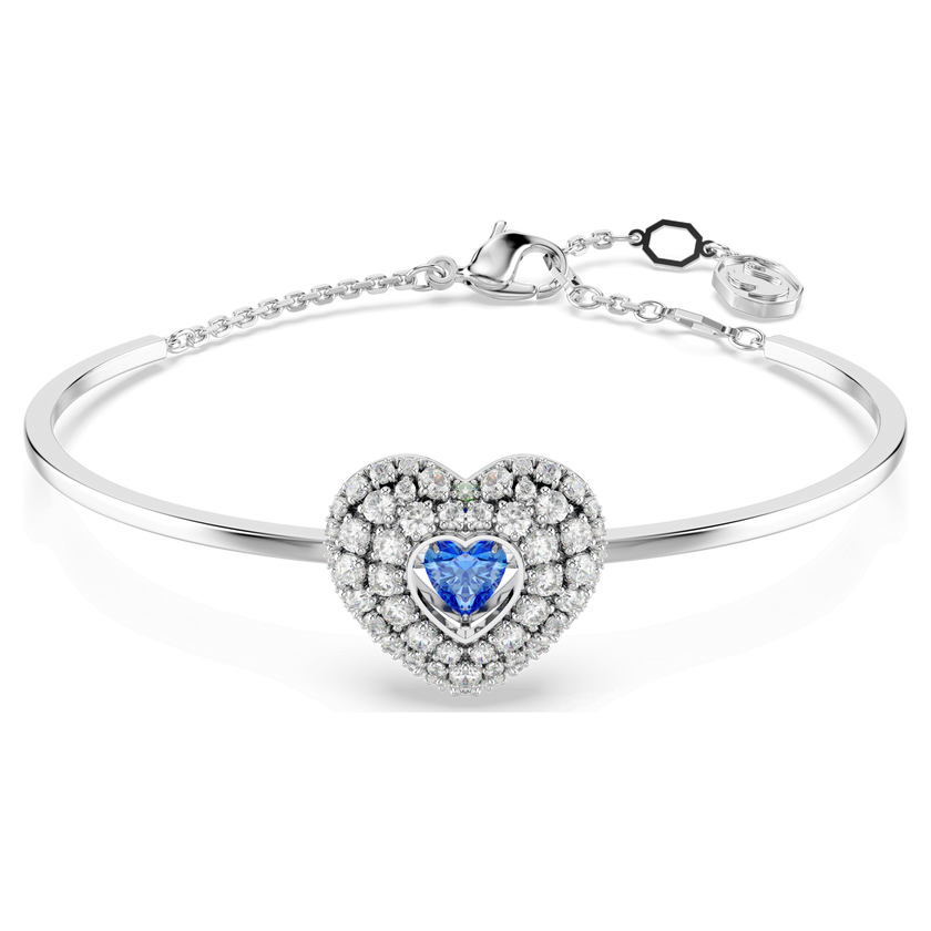 swarovski سوار idyllia، على شكل قلب، لون أزرق، طلاء روديوم