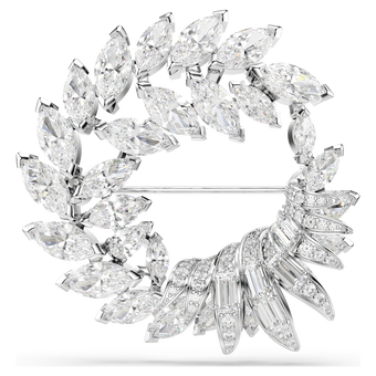 swarovski بروش mesmera، قطع ماركيز، لون أبيض، طلاء روديوم