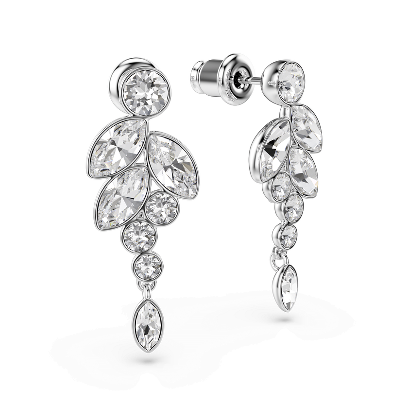 swarovski أقراط متدلية diapason، قطع متنوع، قمر، لون أبيض، طلاء روديوم