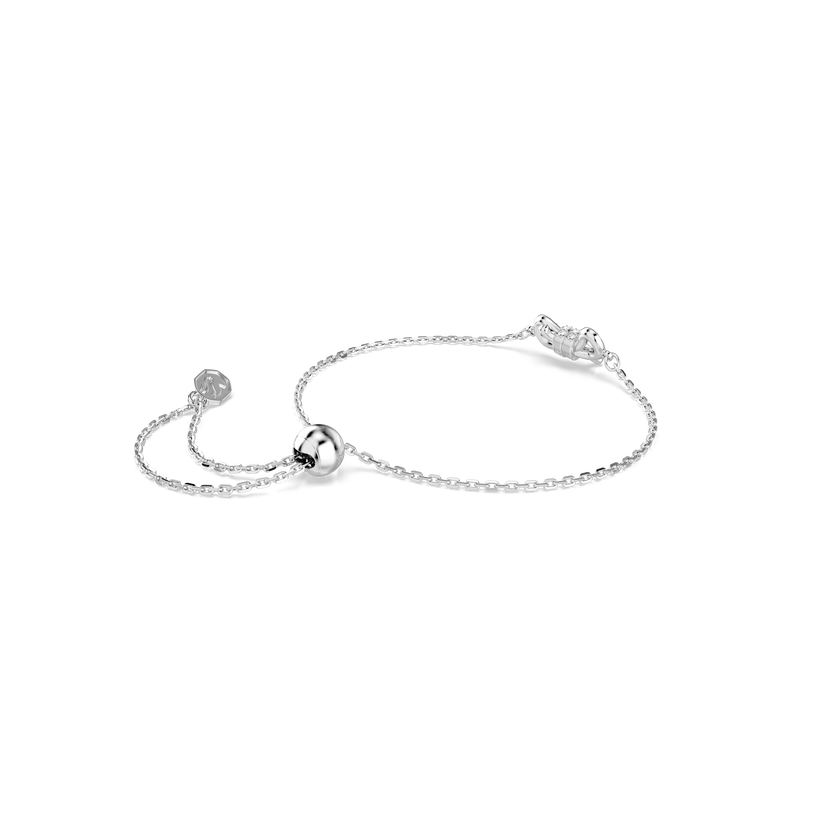 swarovski سوار lifelong، أحجار كريستال صغيرة متراصة، شكل أنشوطة، لون أبيض، طلاء روديوم