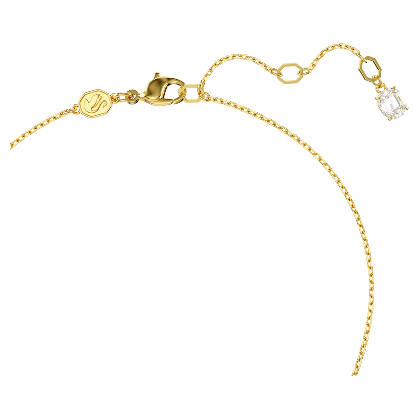 swarovski قلادة idyllia، قطع مُثَمَّن، لآلئ كريستال، على شكل قلب، لون وردي، طلاء بلون ذهبي