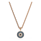 swarovski luckily pendant  pav   eye  blue  rose gold tone plated