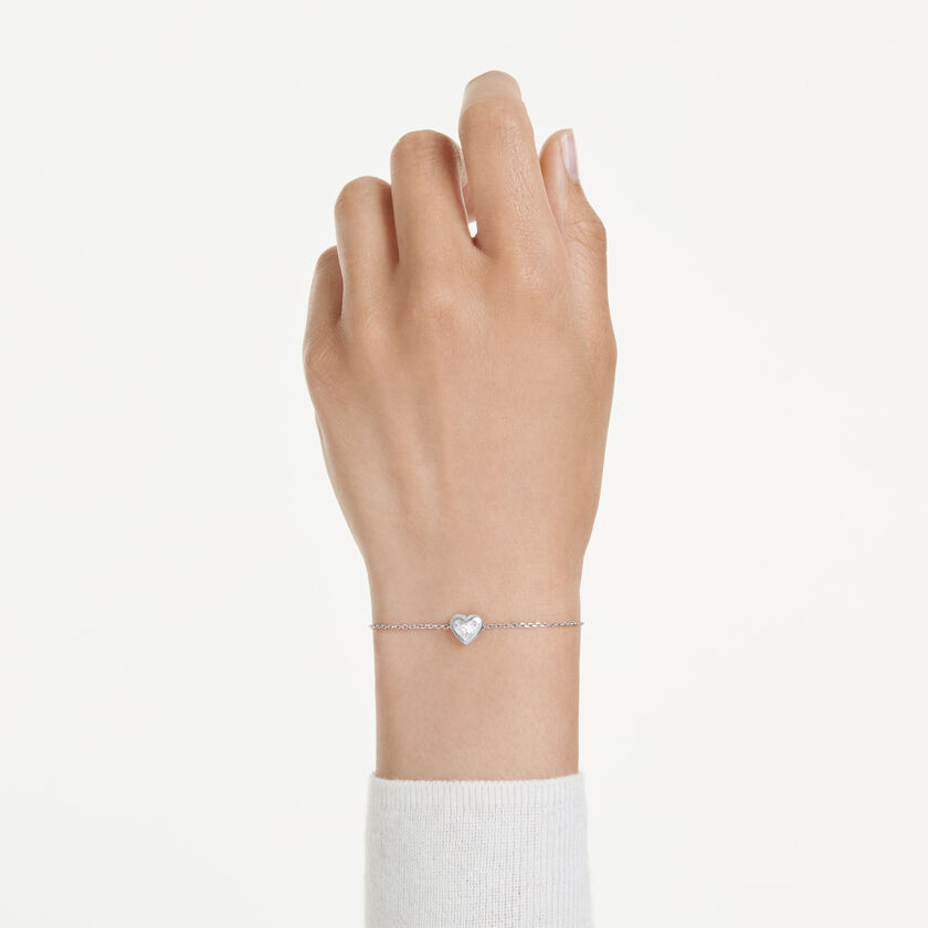 swarovski سوار eternity، ألماس مُصنع في المختبر إجمالي 0 5 قيراط، شكل قلب، فضة استرليني