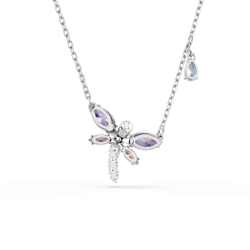 قلادة ariana grande x swarovski، قطع متنوع، شكل يعسوب، ألوان متعددة، طلاء روديوم