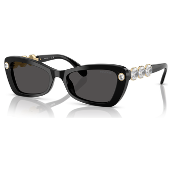 swarovski نظارة شمسية، شكل فراشة، sk6033، لون أسود