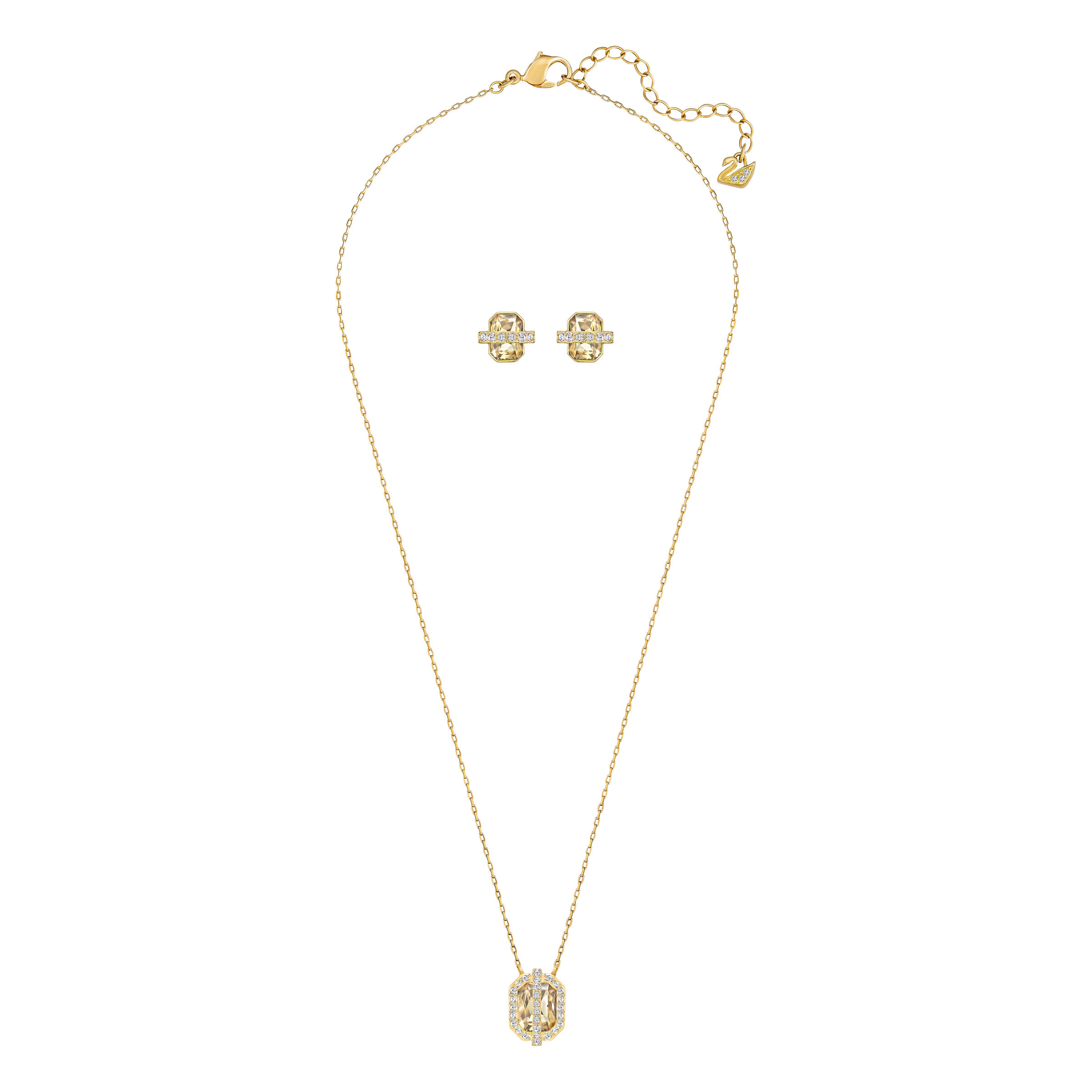 swarovski طقم favor، لون ذهبي، طلاء باللون الذهبي