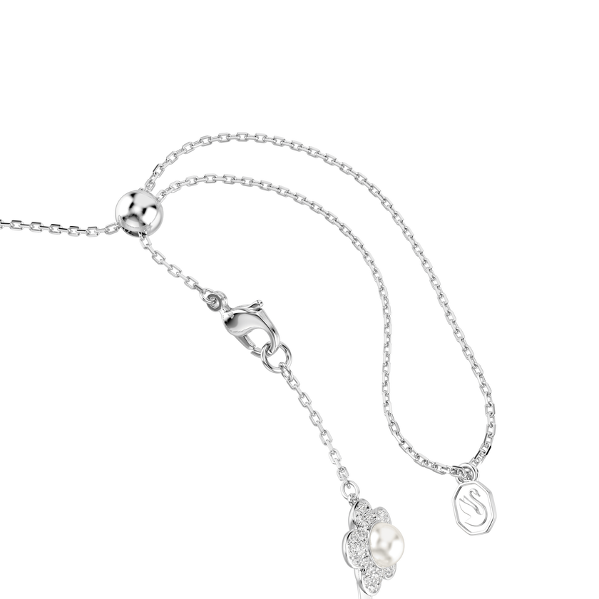 عقد شوكر ariana grande x swarovski، لآلئ كريستال، قطع مستدير، لون أبيض، طلاء روديوم