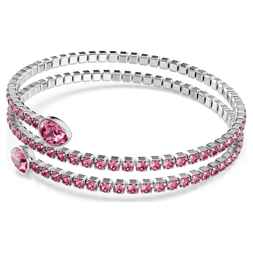swarovski سوار twisty، قطع متنوع، لون وردي، طلاء روديوم