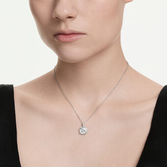 swarovski قلادة una angelic، قطع الوسادة، لون أبيض، طلاء روديوم