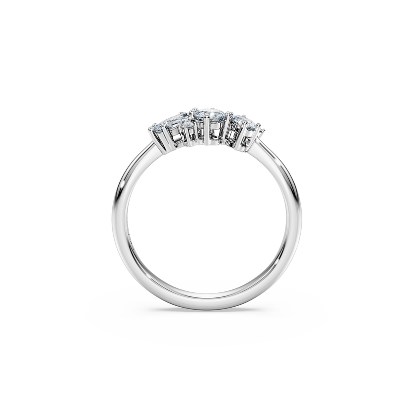 swarovski galaxy ring  lab grown diamonds 0 4 ct tw  mixed shapes  sterling silver
