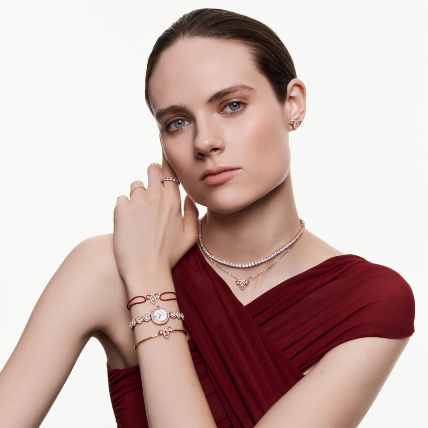 swarovski سوار sublima، قطع مُستدير، شكل نجمة، لون أبيض، طلاء روديوم