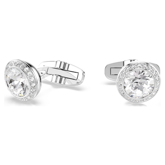swarovski أزرار أكمام una angelic، قطع مُستدير، لون أبيض، طلاء روديوم