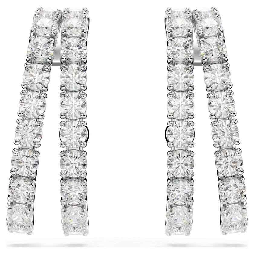swarovski حِلى للأذن matrix، قطع مستدير، لون أبيض، طلاء روديوم