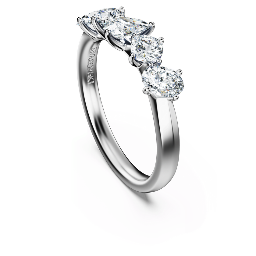 swarovski خاتم galaxy، أحجار ألماس مُصنعة في المختبر بإجمالي 1 قيراط، أشكال مختلطة، ذهب أبيض عيار 18