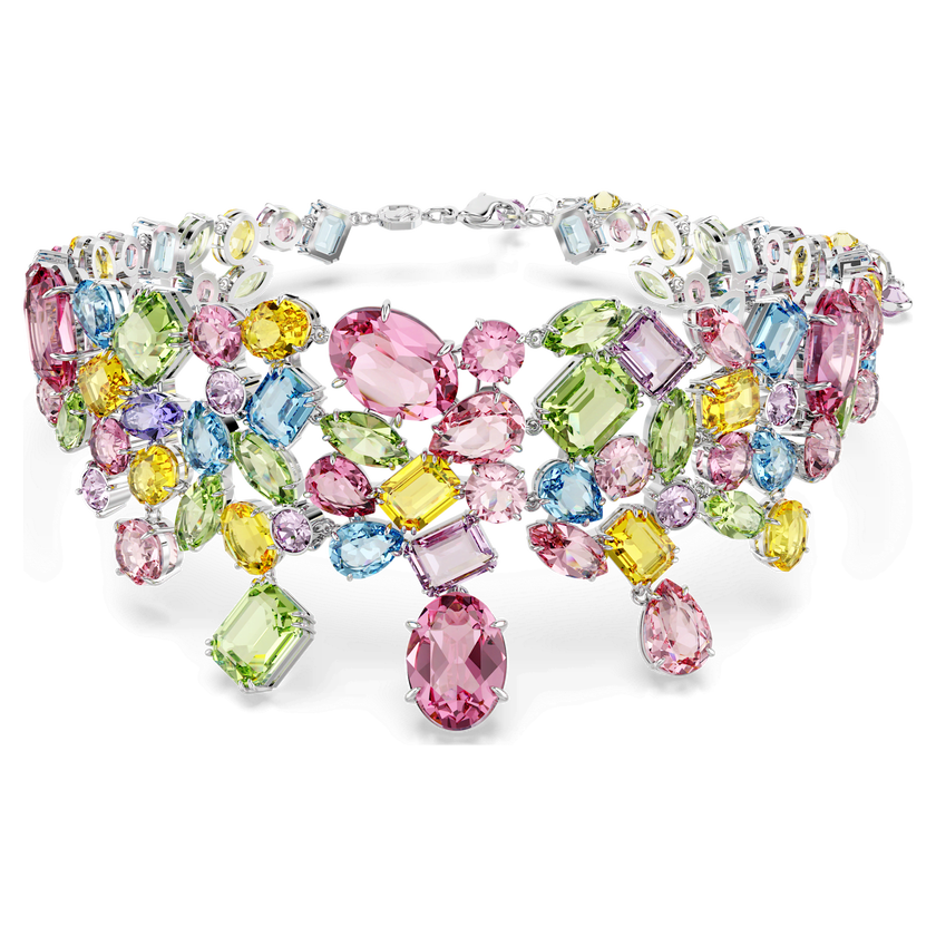 swarovski عقد شوكر gema، قطع متنوع، ألوان متعددة، طلاء روديوم