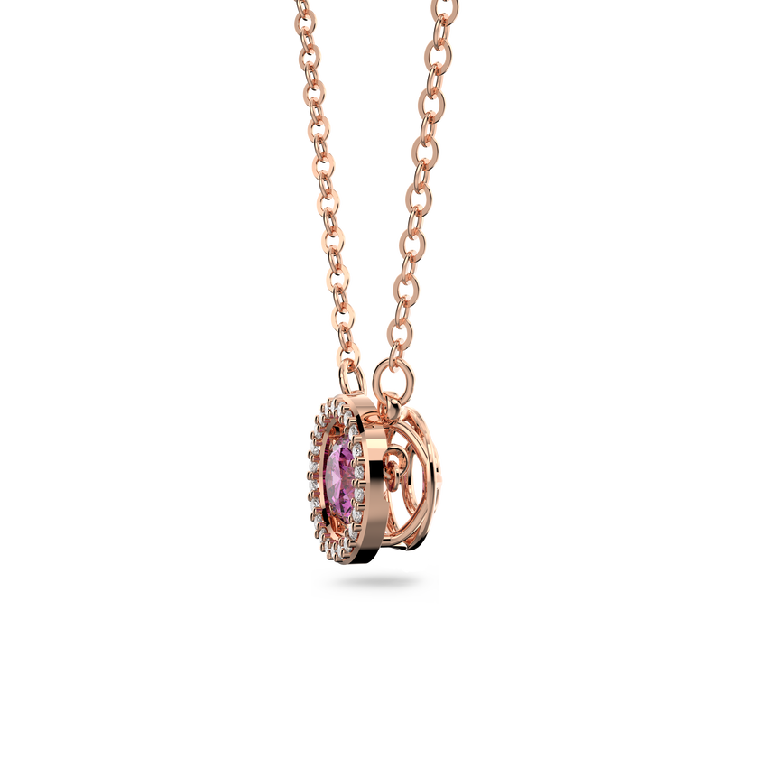 swarovski قلادة sparkling dance، لون بنفسجي، طلاء ذهبي وردي